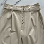 Paige  Maria Vegan Leather Pants Size 10 Belted Tie Waist Pockets Dressy Photo 5