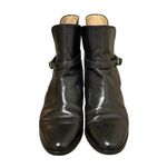 Tanino Crisci Black Leather Ankle Boots Size 37.5 Buckle Strap Made in Italy Photo 1