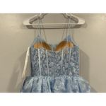 Jovani  Gown 38144 Light Blue Tiered Ball Gown with Slit Sz 0 NEW Photo 4