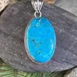Handmade Large Natural Turquoise Gemstone Sterling Silver Pendant#53 Photo 0