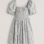 Abercrombie & Fitch Summer Cottage Smocked Baby Blue Floral Mini Dress Photo 2