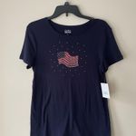 Croft & Barrow  American Flag Shirt Size Small Color Blue Photo 1