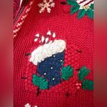 Croft & Barrow  Christmas Cardigan Sweater Holiday Ramie Angora Rabbit Blend NWT Photo 7