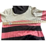 Escada Sport Women XL Striped Turtleneck Sweater Dress Coral Black Beige wool Pink Photo 4
