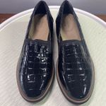 Clarks Women's Black  Everyday Loafers Timeless Patent Leather Croc Reptile Sz.8W Photo 1