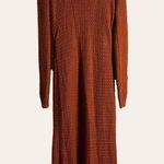 Pamela Love Orange Fringe Long Sleeve Knit Sweater Midi Dress Size XL Photo 12