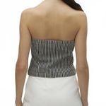 VERO MODA  Ziva Stripe Strapless Denim Top X-Small, BLUE Photo 1