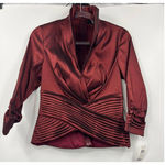 Tadashi Collection Formal Evening Blouse Ruby Red 3/4 Sleeve Size 6 New Photo 0