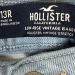 Hollister  Vintage Baggy Jeans Womens 13R Light Wash Low Rise Stretch Raw Hem Y2K Photo 3