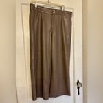 Chico's  Taupe Faux Leather Wide Leg Pants Photo 1