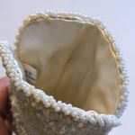 Vintage Beaded Sequin Floral Eyeglasses Case White Photo 4