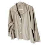 VINTAGE 90s Boxy Top with Abalone Shell Buttons Gray Size M Photo 1