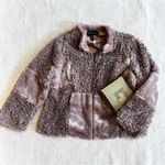 Colleen Lopez Patchwork Faux Fur Curly Lamb Plush Jacket Coat 1X Photo 0
