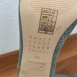 White House | Black Market “Mackenna” Green Suede Perforated Heels Mules Size 8M Photo 10