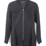 Escada Blazer Rhinestone Crystals Zipper Wool Jacket Black Lined Size 34 Small Photo 0