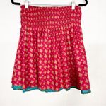 Natural Life  Serena A-Line Reversible Mini Skirt Blue Pink Floral Boho Bohemian Photo 6