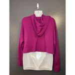 Happily Grey Hoodie Womens Large Pink Cropped Modal Blend Pullover Sweatshirt Photo 3