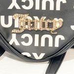 Juicy Couture  Licorice Heart Print Fluffy Crossbody Bag Black Chain Link Photo 1