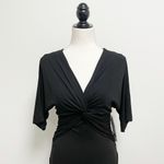 Nicole Miller  V Neck Dolman Short Sleeve Cinching Photo 2