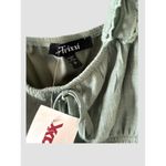 Trixxi  Women's Smocked Waist Mini Dress Size Small Sage Green Tie Straps NWT Photo 4