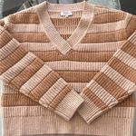 Saunders Collective RTR chunky striped sparkle neutral sweater size small Photo 5