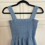 Blue smocked bust peplum babydoll tank large Photo 2