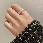 FULL cubic zirconia CZ stone rings eternity band open size ring Gold Photo 0