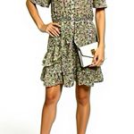 Love Riche  Boho Chic Women’s Sz M Ruffle Dress Mini Button Front Floral Crochet Photo 0