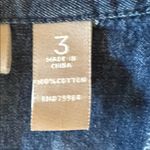 Chico's  Blue Denim 100% Cotton Button Down Shirt Pockets Photo 4