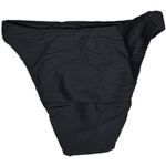 J.Crew  Ribbed high-rise cheeky bikini‎ bottom Black XS NWT Photo 1