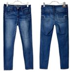 Vervet Flying Monkey Women's Jeans Distressed Raw Hem Skinny Ankle Medium Blue Size 30 Photo 5