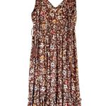 Pinkblush  Boho Brown Floral Empire Waist Ruffle Hem Maternity Midi Dress Small Photo 7