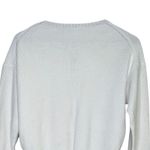 J.Crew Front Lace Long Sleeve Stretch Plush Knit Sweater Rib Hems M True White Photo 4