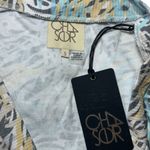 NWT Cozy Knit Cropped Long Sleeve Drop Shoulder Hi Lo V Neck Pullover Small Blue Photo 4