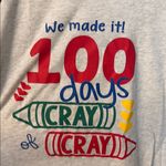 Teacher 100 Days of School Raglan Shirt with Colorful Print White Size M Photo 1