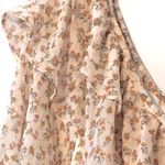 Torrid one shoulder ruffle floral blouse peasant ruffles metallic size 1/1X Photo 4