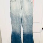 Juicy Couture  Malibu Dip Dye Wide Flate Leg Jeans Bright Blue Ombre 28 NWT Photo 2