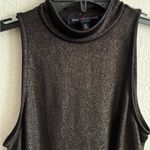One Clothing Metallic Gold Mock Neck Swing Tank S Photo 7