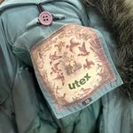 Vintage Utex Women's Snap Front Quilted Down‎ Fur Trim Long Coat Jacket Green 10 Photo 8