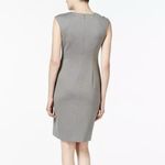 Calvin Klein Gray Side Ruched Horseshoe Neck Ponte Sleeveless Sheath Dress 22W Photo 2