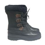 Sorel Vintage: ™ ✪ Alpine Felt Lined Wool Trim Leather Lug Sole Boots ✪ Black Photo 1