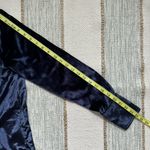 Anthropologie Maeve  Royal Blue Crushed Velvet Tie-Neck Button Down Tunic Shirt 2 Photo 7