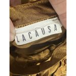 Lacausa  Santi Jumpsuit XS Bourbon Satin Wide Cropped Leg V-Neck Slip Romper EUC Photo 9