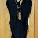 Shade & Shore  Plunge Beach Detail Black One Piece Swimsuit - Size Small Photo 0