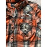 Harley Davidson Women's Plaid Button Up Back Embroidered Logo Shirt Size Large Photo 4