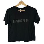 Athleta  Unstoppable Black Cropped Short Sleeve Athletic T-Shirt XS Photo 1