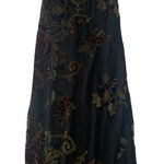 Cache  size 12 vintage floral silk Black Green Patterned Maxi Dress 90s guest Photo 0