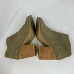 Urban Outfitters Maude Suede Ankle Boots Block Heel Bootie size 7 Tan Taupe Photo 6