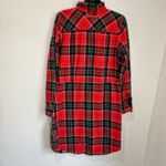 Duluth Plaid Flannel Shirt Dress Red Cotton Long Sleeve Casual Holiday XS Photo 4