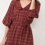 Fall plaid collared flowy mini dress Brown Photo 0